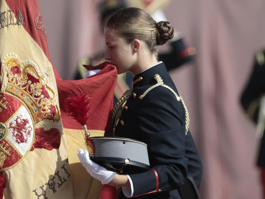 La Princesa, durante la jura de bandera.