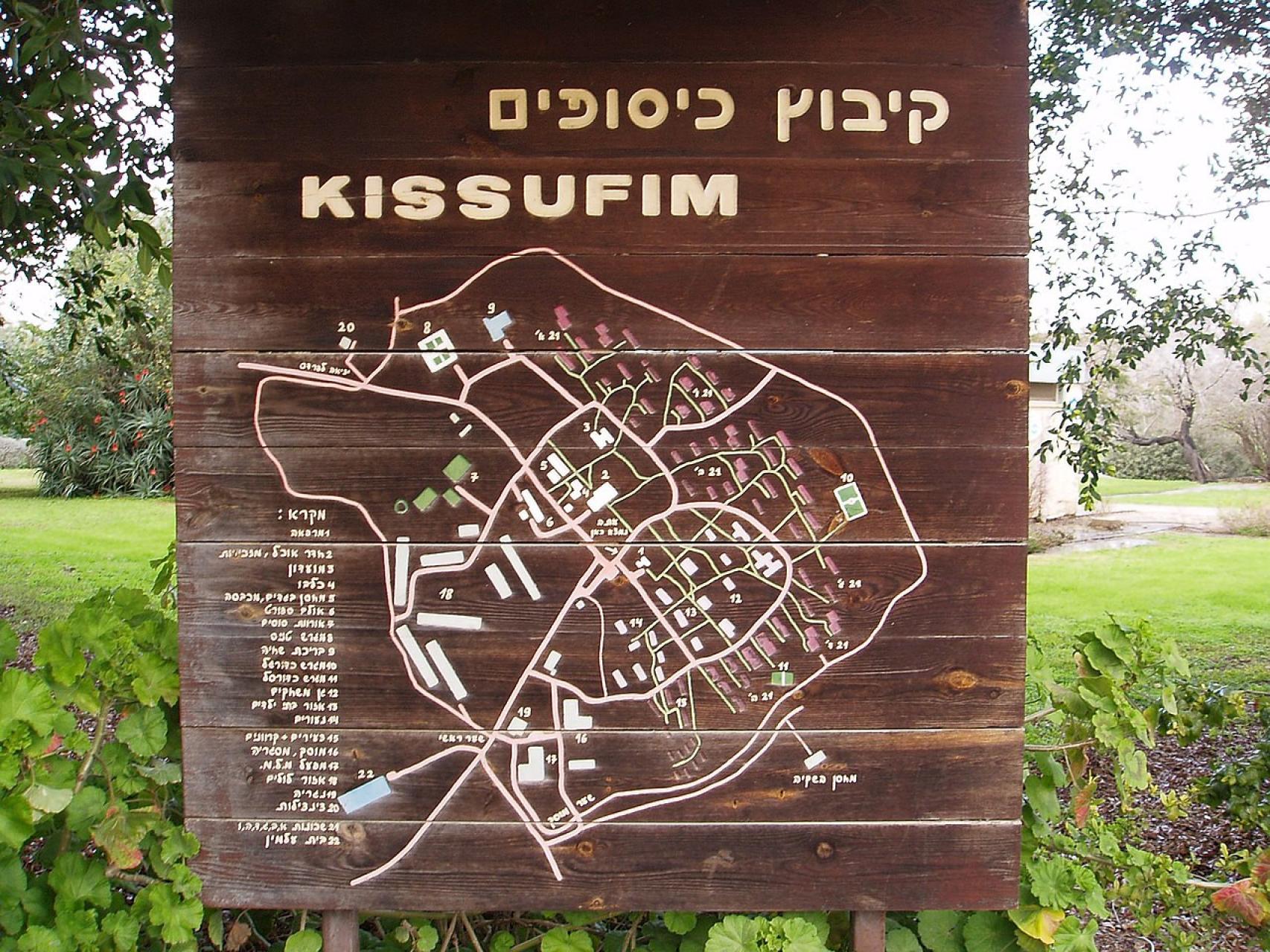 Plano del kibutz Kissufim.