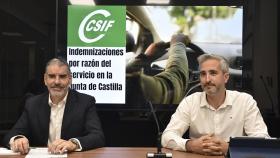 Benjamin Castro, presidente autonómico de CSIF, a la izquierda, y Rodrigo Molledo, secretario autonómico de Relaciones Institucionales y Comunicación de CSIF, a la derecha