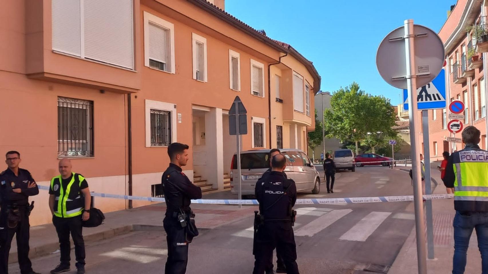 La zona acordonada para detonar la granada en Aranda de Duero