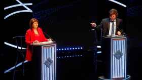 Patricia Bullrich y Javier Milei durante el debate celebrado esta noche en Argentina.