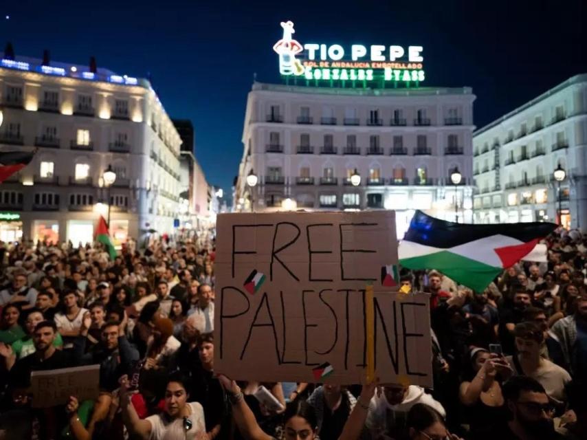 Manifestación a favor de Palestina dos días después de la masacre de Hamás en Israel.