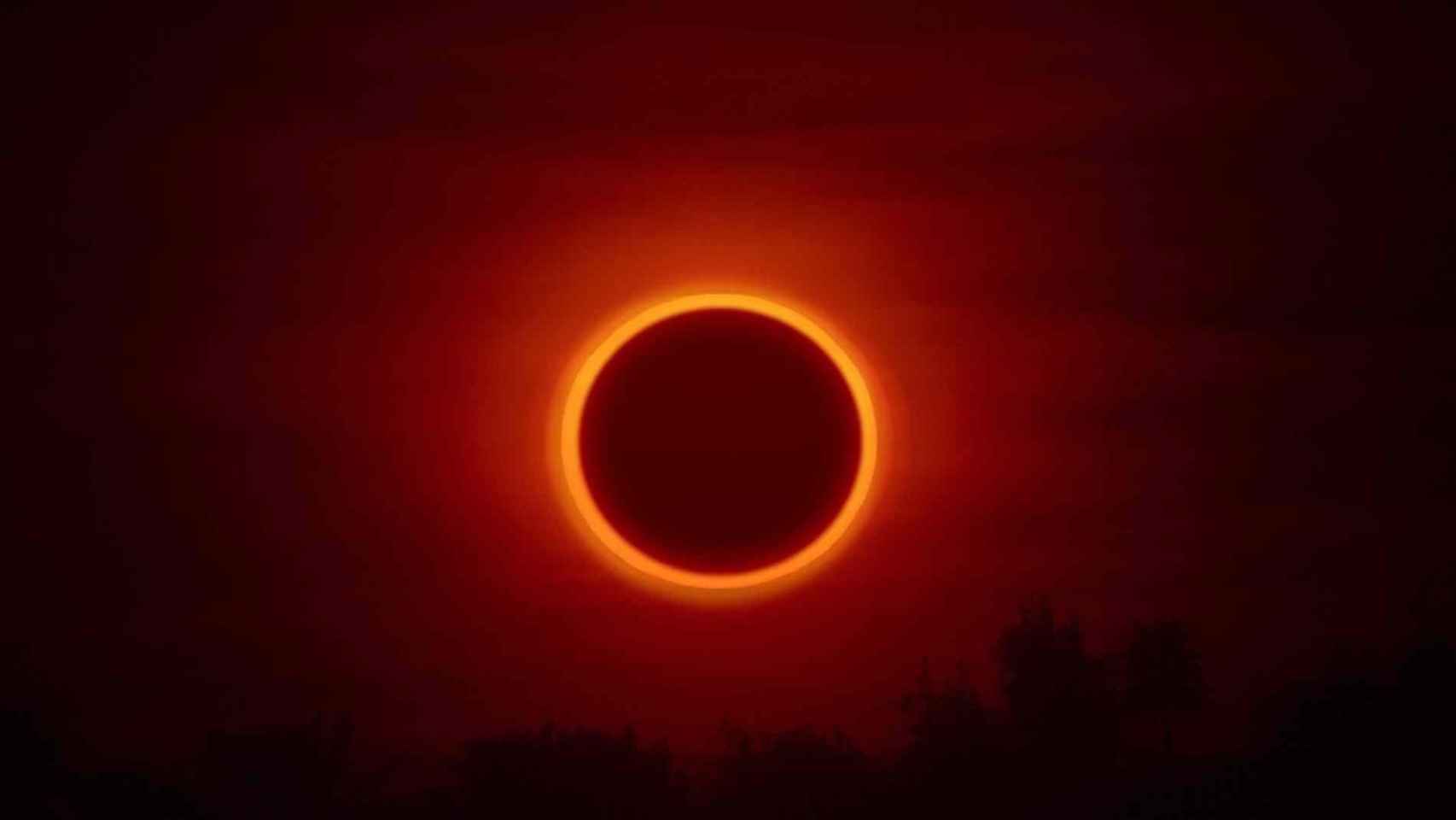 Imagen de archivo de un eclipse solar.