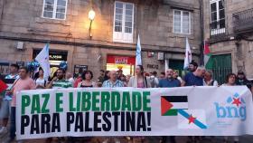 Concentración a favor de Palestina en Santiago de Compostela, a 9 de octubre de 2023.
