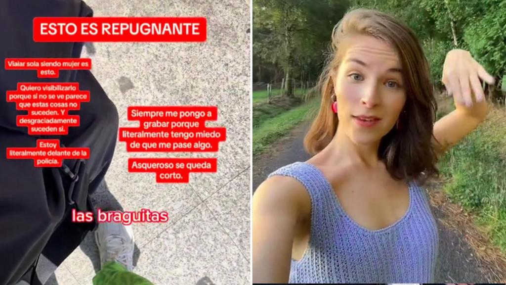 Dos capturas del perfil de TikTok de la joven gallega.