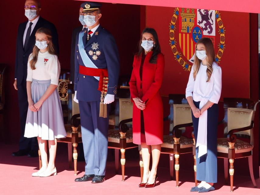 La Princesa, con los Reyes y la Infanta, en la Hispanidad de 2020.