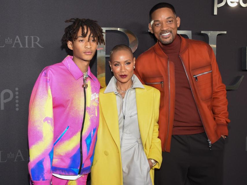 Jaden Smith, Jada Pinkett y Will Smith, en 2022.