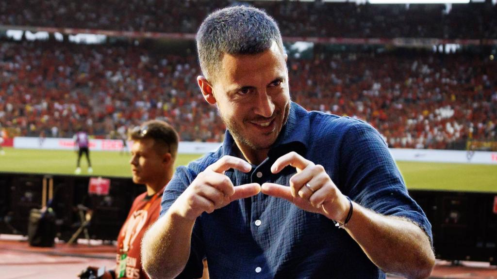 Eden Hazard, durante un acto con la selección de Bélgica.