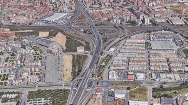 Vista aérea del acceso a Málaga.