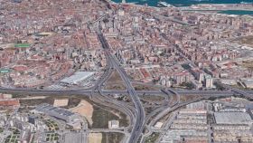 Vista aérea del acceso a Málaga.