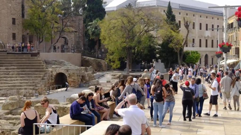 Turistas en Málaga capital.