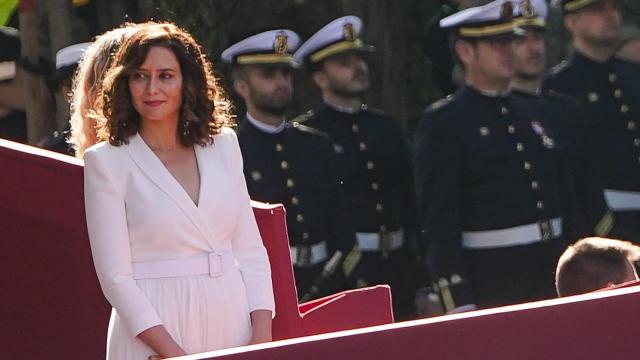 La presidenta de la Comunidad de Madrid, en el palco de autoridades.