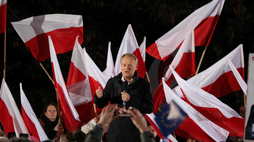 Donald Tusk, líder de la Coalición Cívica,  después del debate en la televisión pública.