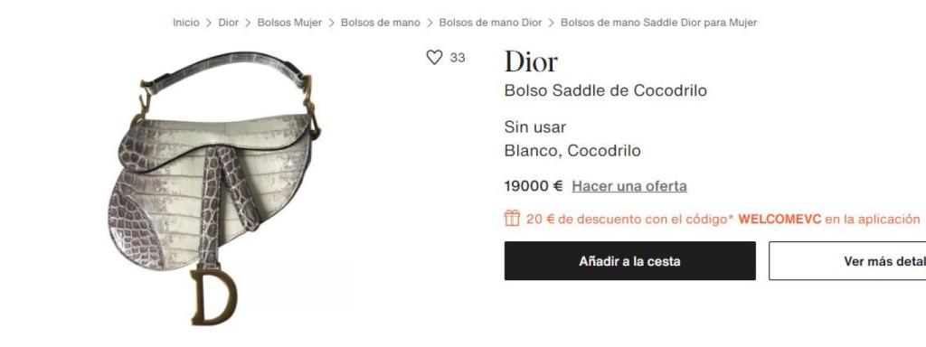 Saddle Dior de cocodrilo blanco.