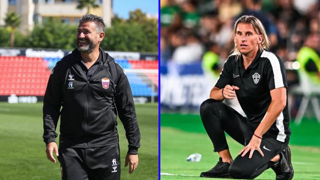 Los entrenadores de Eldense y Elche.