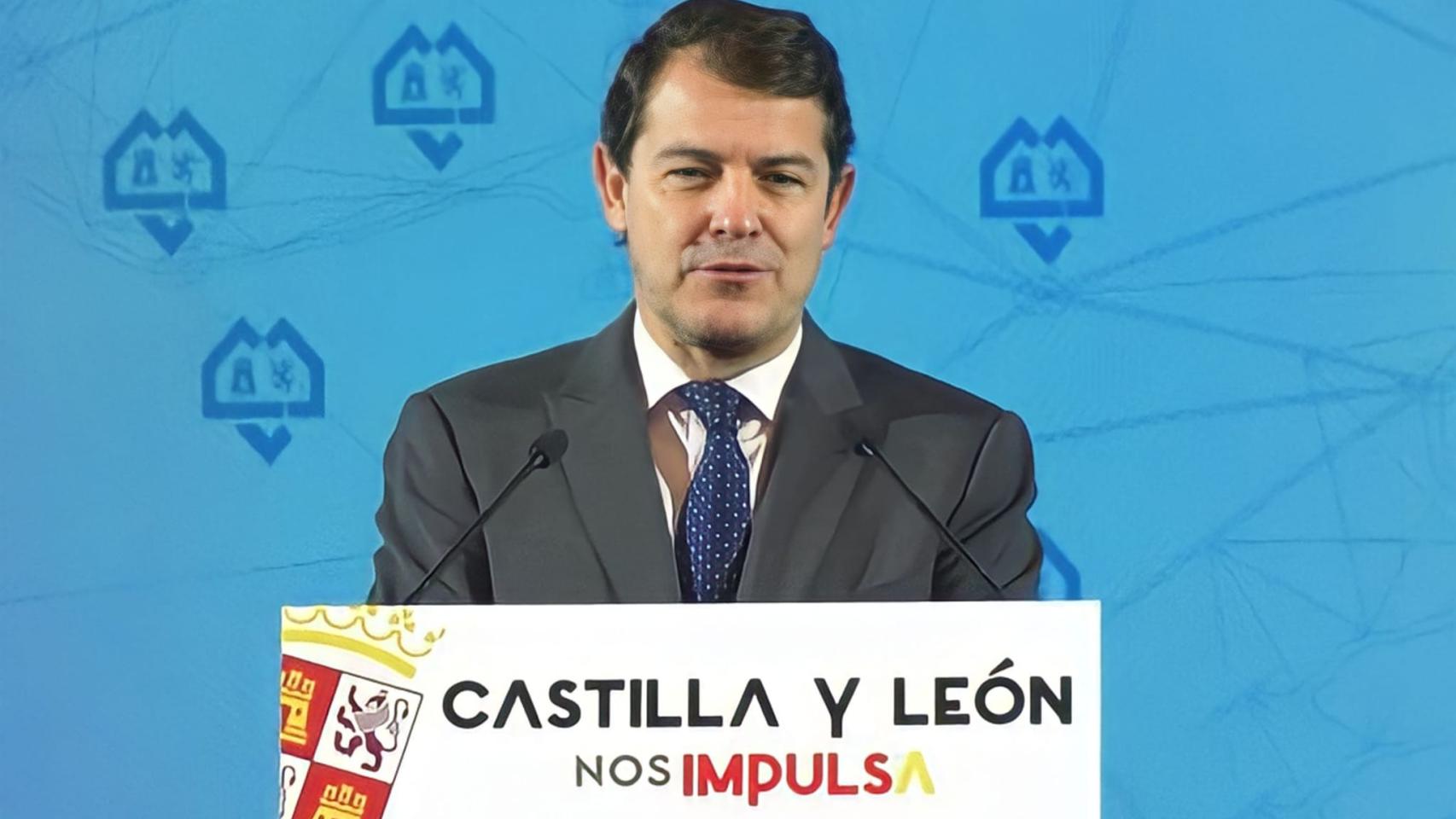 El presidente de la Junta, Alfonso Fernández Mañueco, durante su intervención de este viernes en Salamanca.