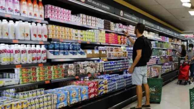 Sección de lácteos de Mercadona.