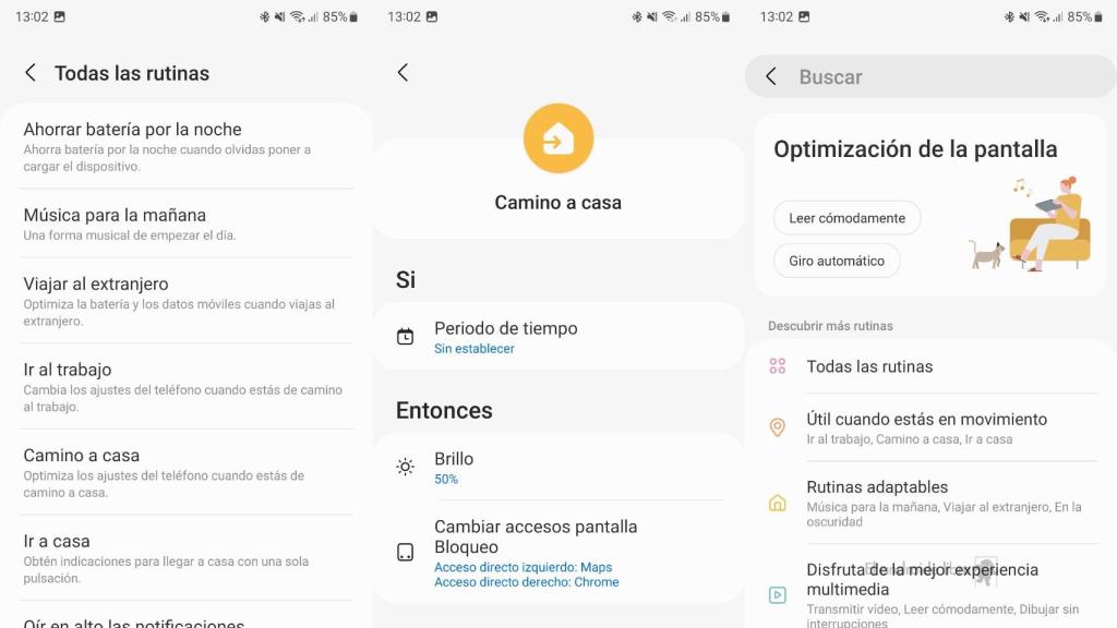 Rutinas de Samsung en One UI