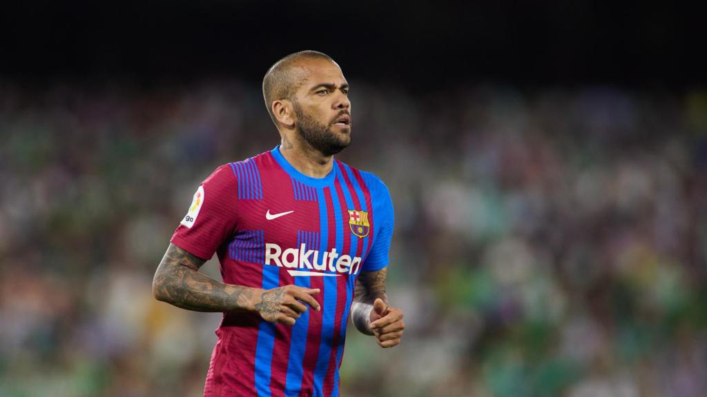 El futbolista brasileño Dani Alves, durante un partido liguero con el Fútbol Club Barcelona, en mayo de 2022.