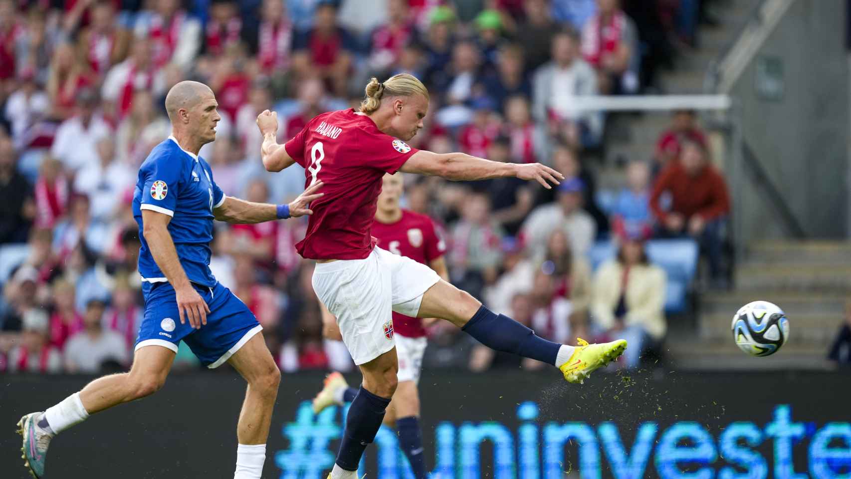 Haaland, durante un partido con Noruega