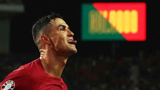 Cristiano Ronaldo celebra un gol frente a Eslovaquia con Portugal.