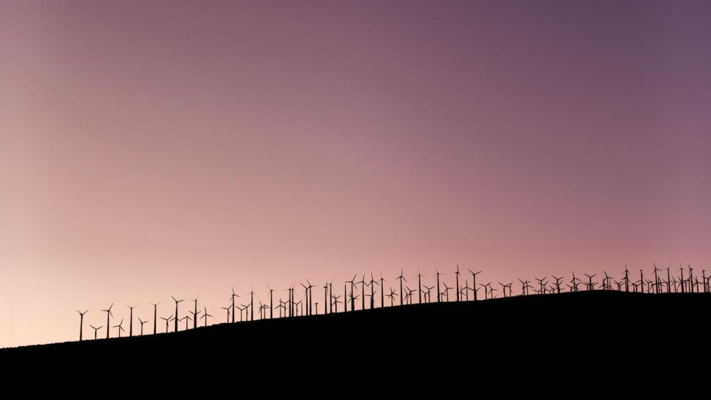 Parque eólico en el desierto de Palm Springs, California. Imagen de Unsplash.