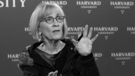 Claudia Goldin, premio Nobel de Economía de 2023, durante una conferencia en la Universidad de Harvard .