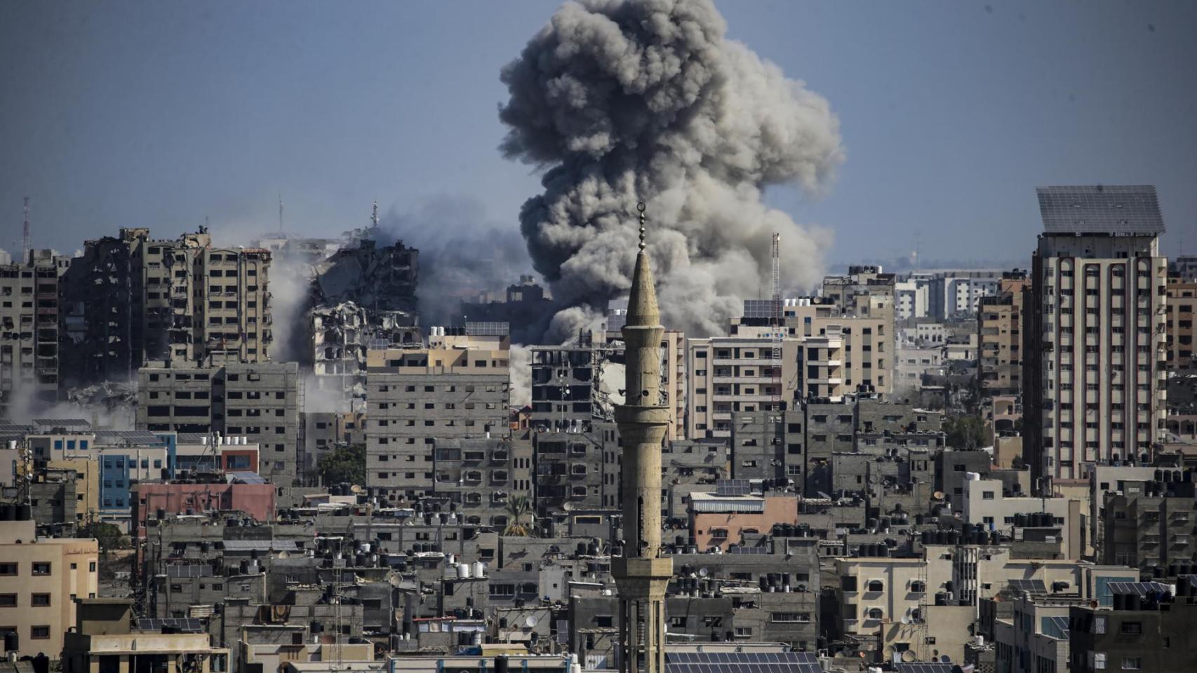 Imagen de Gaza tras un bombardeo israelí esta mañana