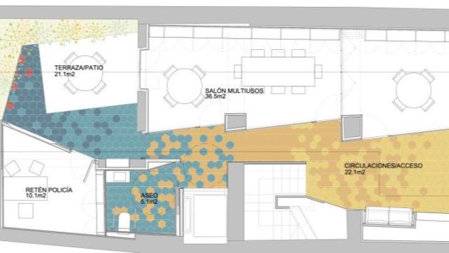 El plano de la reforma del centro cívico de Villafranqueza.