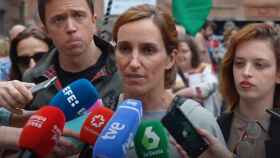 Íñigo Errejón, Mónica García y Elizabeth Duval, este domingo en la manifestación de Madrid en contra de Israel.