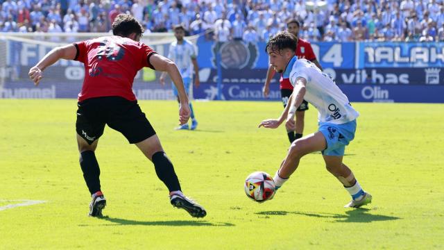 David Larrubia durante el Málaga CF vs. Melilla