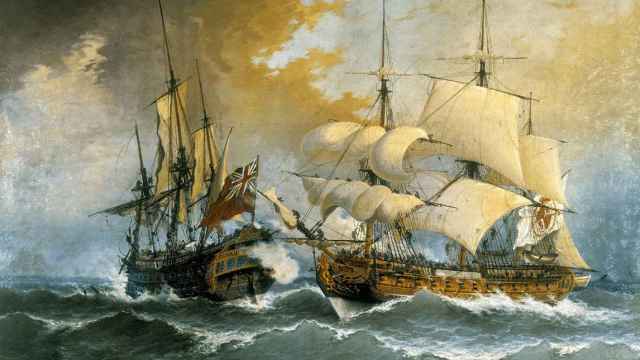 Combate de una fragata española contra el navío inglés Stanhope (siglo XVIII)