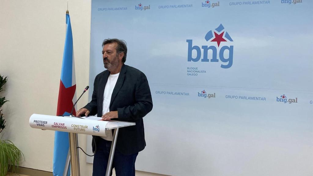 El diputado del BNG Luis Bará, en rueda de prensa en una imagen de archivo