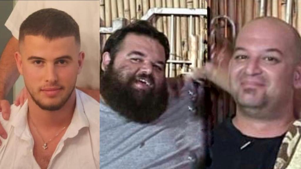 Imagen de Ron Sherman, Yair y Eytan, tres secuestrados por Hamás.