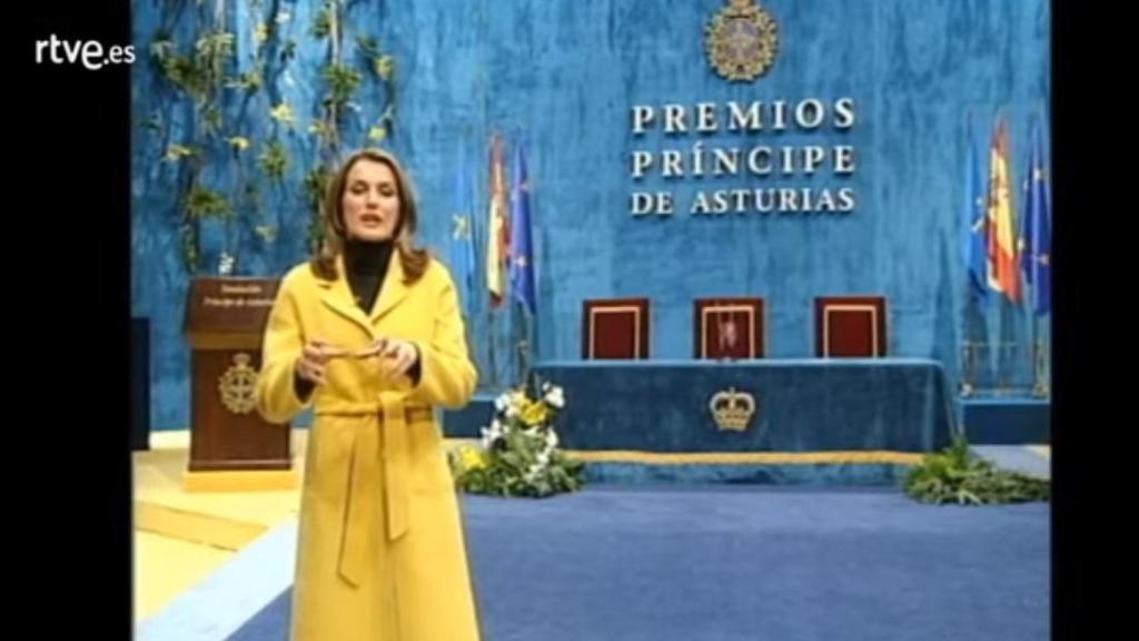 Letizia, como corresponsal de TVE en los Premios Príncipe de Asturias de 2003.