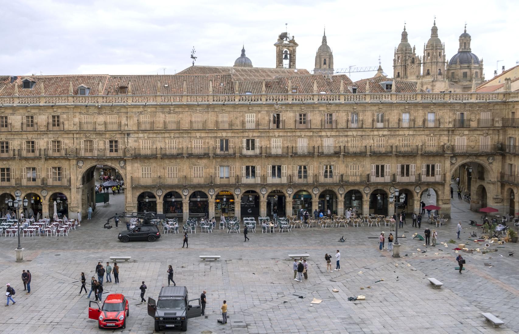 Rodaje de una película de Bollywood en la Plaza Mayor de Salamanca