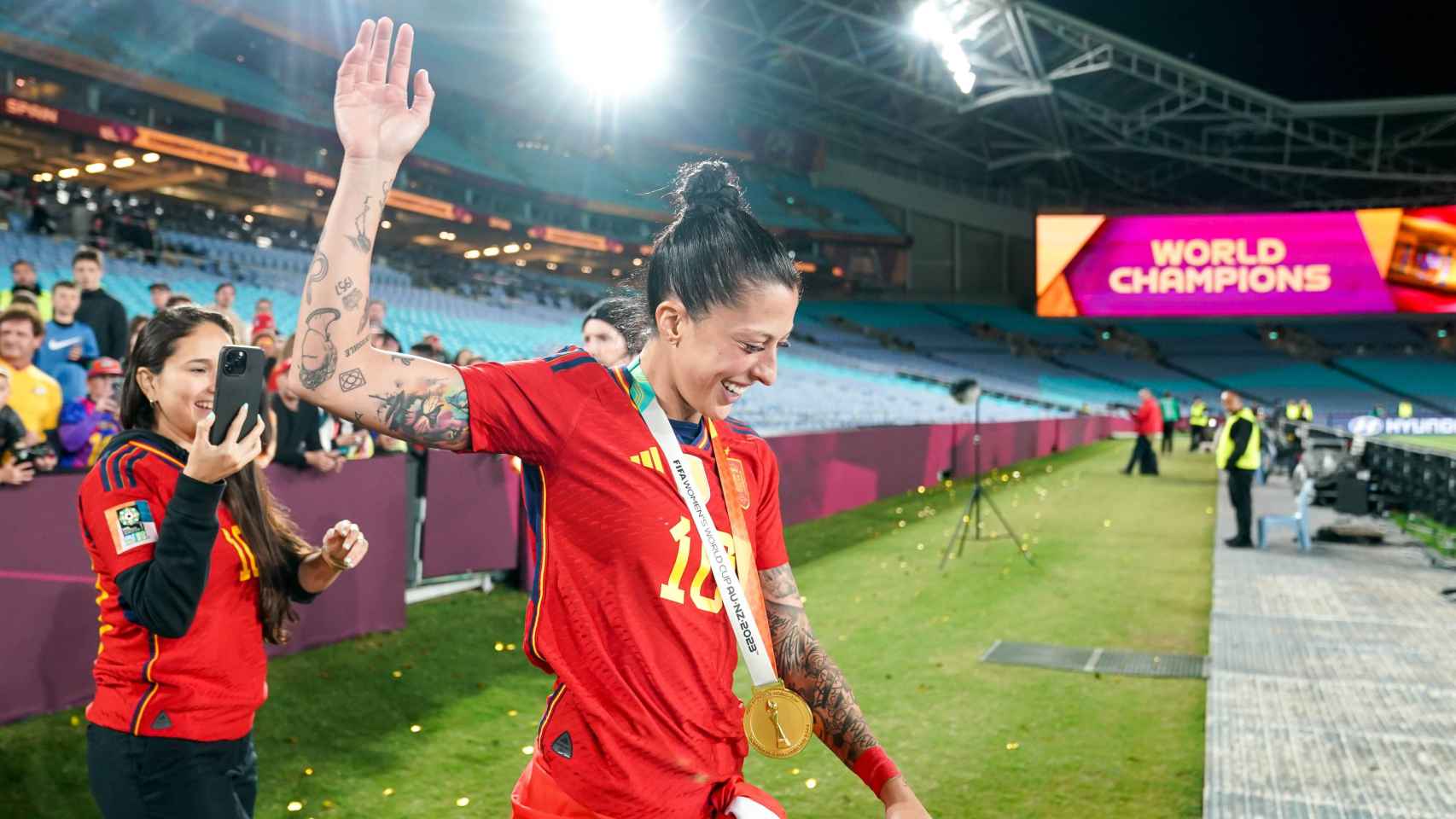 Jenni Hermoso, tras proclamarse campeona del mundo con la Selección