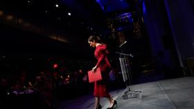 La presidenta de la Comunidad de Madrid, Isabel Díaz Ayuso, este martes durante su viaje institucional a Nueva York , en II Gala del Teatro Real celebrada en el Lincoln Center.