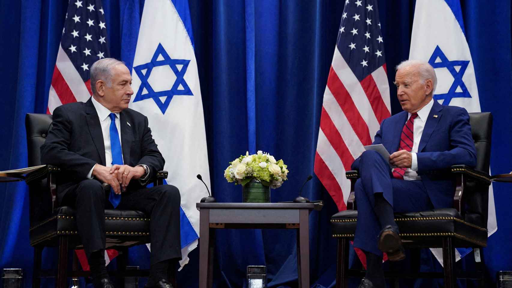 El primer ministro de Israel, Benjamin Netanyahu, y el presidente de EEUU, Joe Biden, en una imagen de archivo.