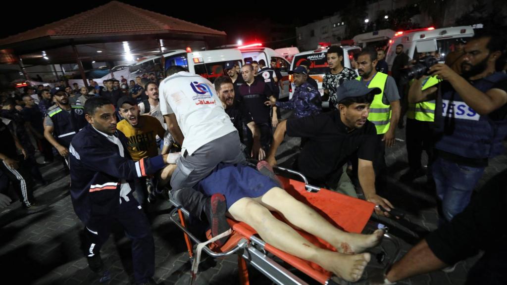 Imagen de los heridos en el hospital hospital Ahly Arab de Gaza tras el ataque sufrido.