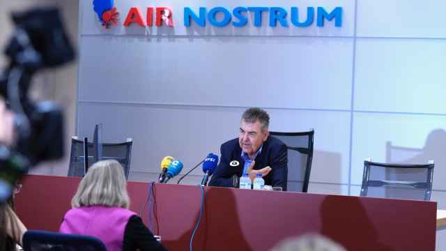 Carlos Bertomeu, presidente de Air Nostrum, durante la presentación de los resultados de la compañía. EE