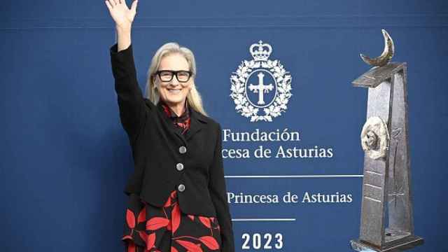 Meryl Streep frente a los fotógrafos en Oviedo.