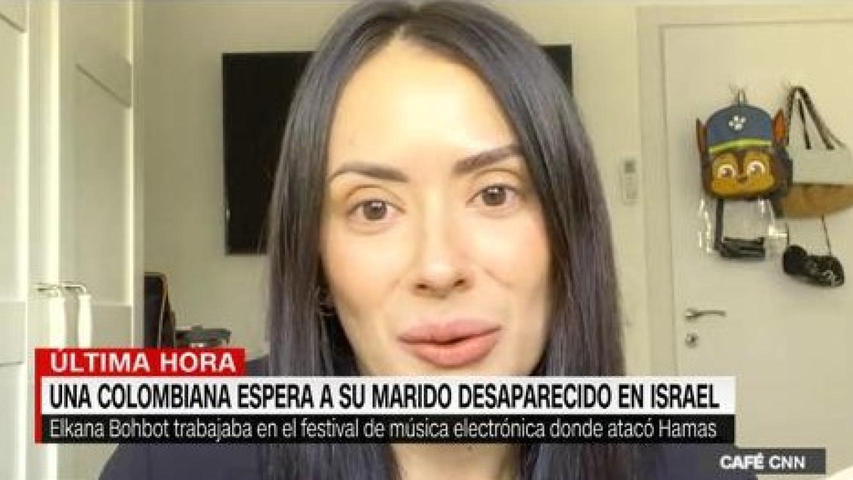 Rebecca González durante su entrevista en CNN.