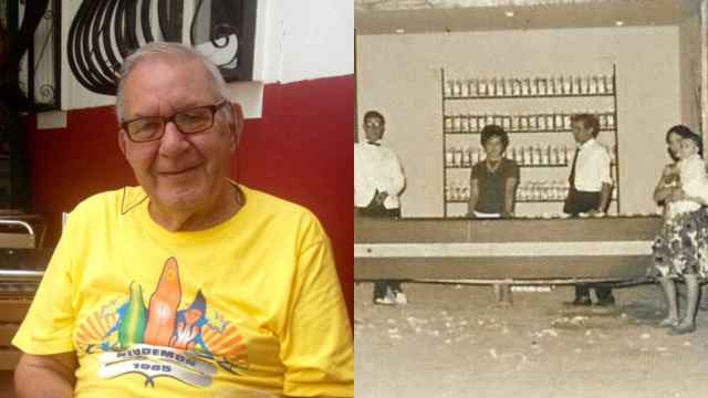 Collage con David Hernández en los últimos años y en una fotografía de 1963 de los inicios con Mari Paz