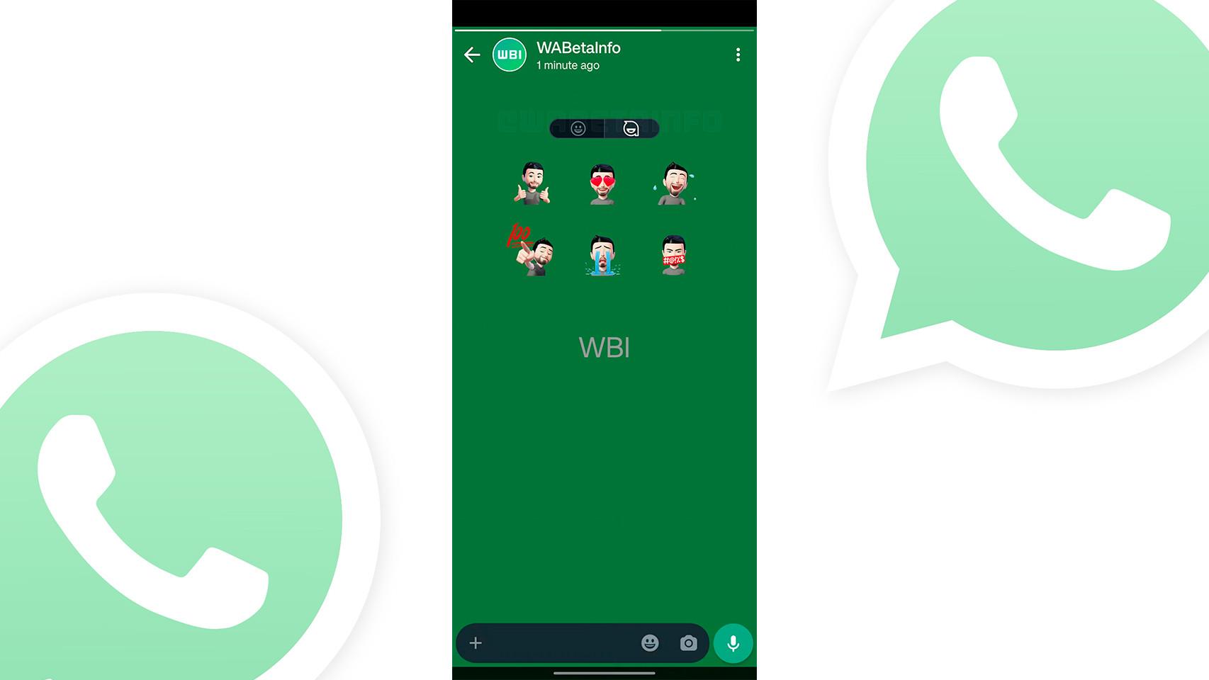 Captura de los avatares animados de WhatsApp para responder a un estado