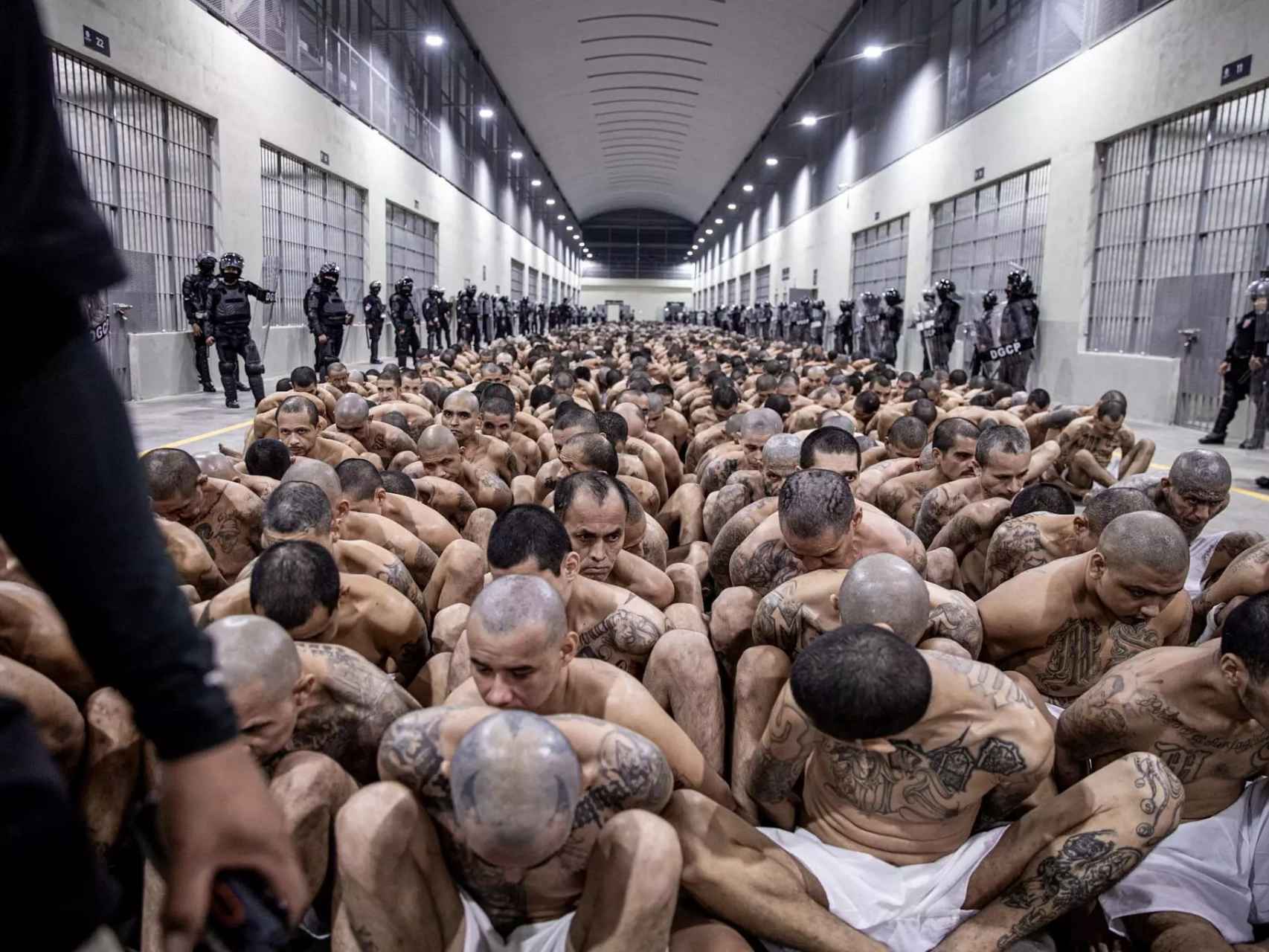 Imagen del interior de una cárcel de El Salvador.
