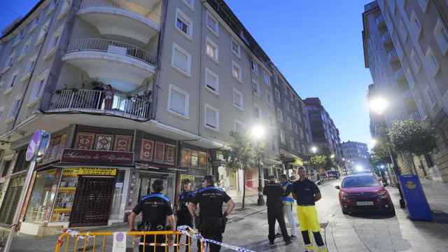 Imagen del día del incendio, en el barrio de As Travesas (Vigo).