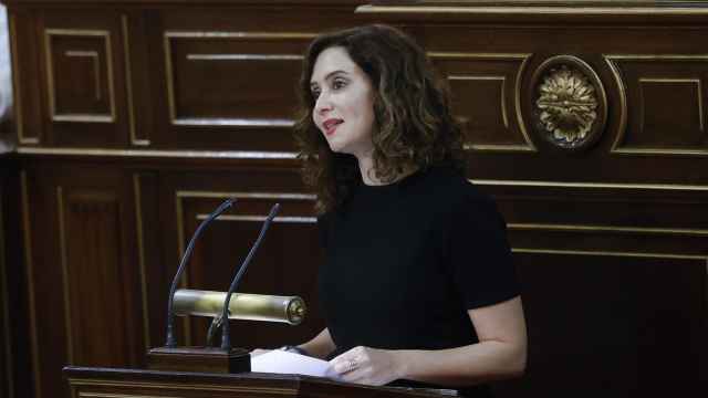 La presidenta de la Comunidad de Madrid, Isabel Díaz Ayuso, en el Senado.