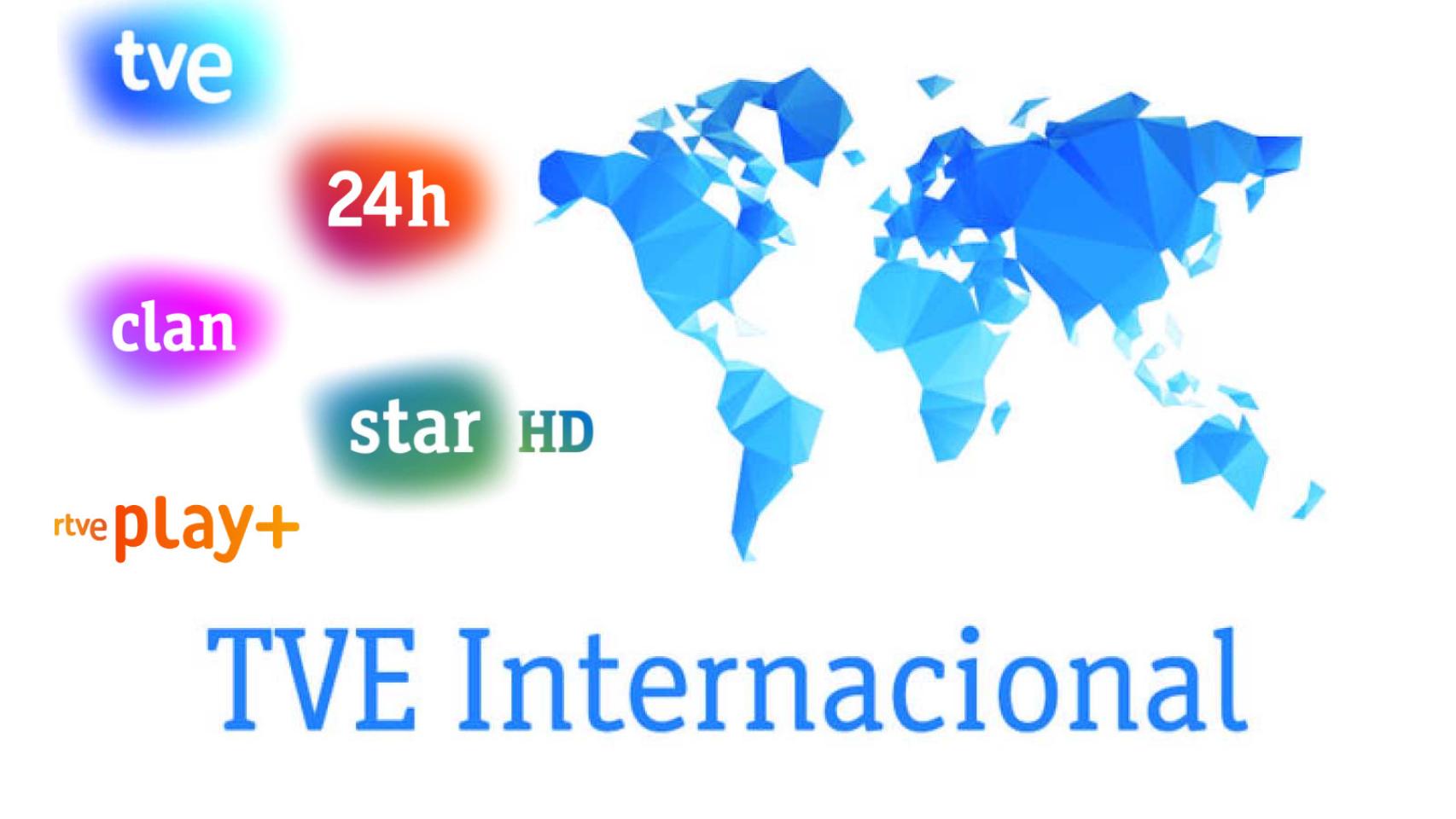 Logos de las cadenas de TVE Internacional.