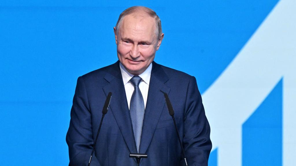 Vladimir Putin, durante su ponencia en el foro 'Rusia, potencia deportiva'.